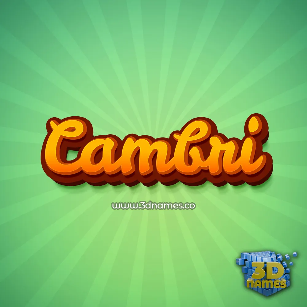 cambri in Green Rays style - 3D name wallpaper