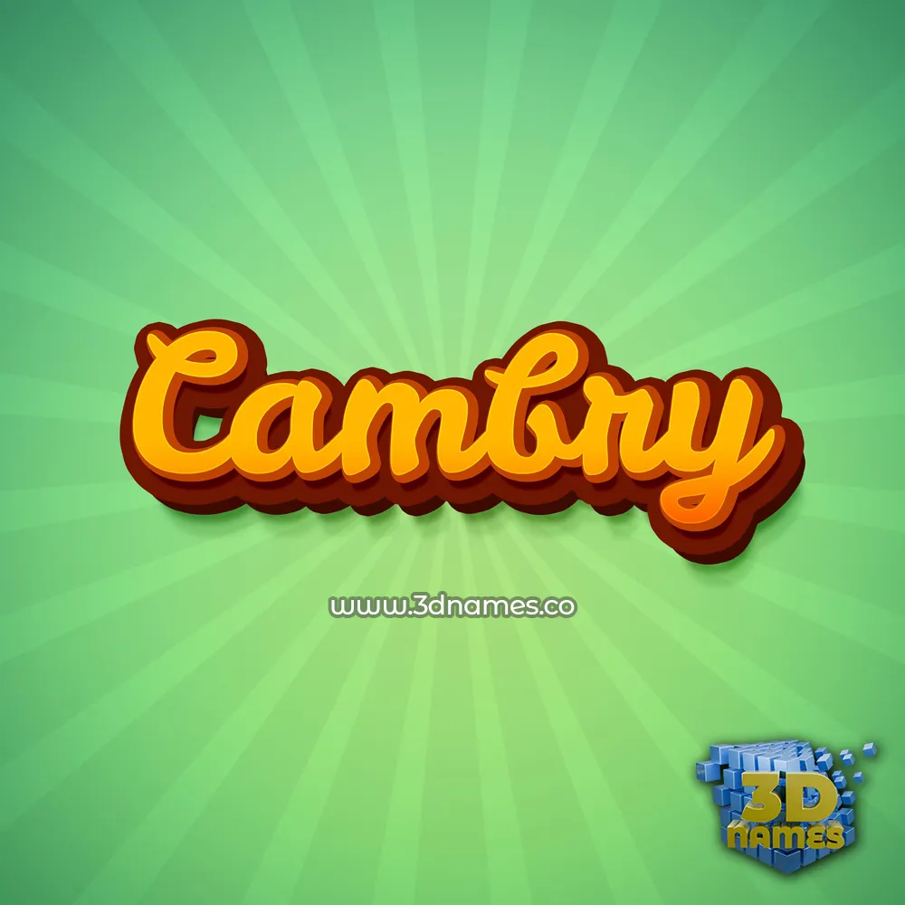 cambry in Green Rays style - 3D name wallpaper