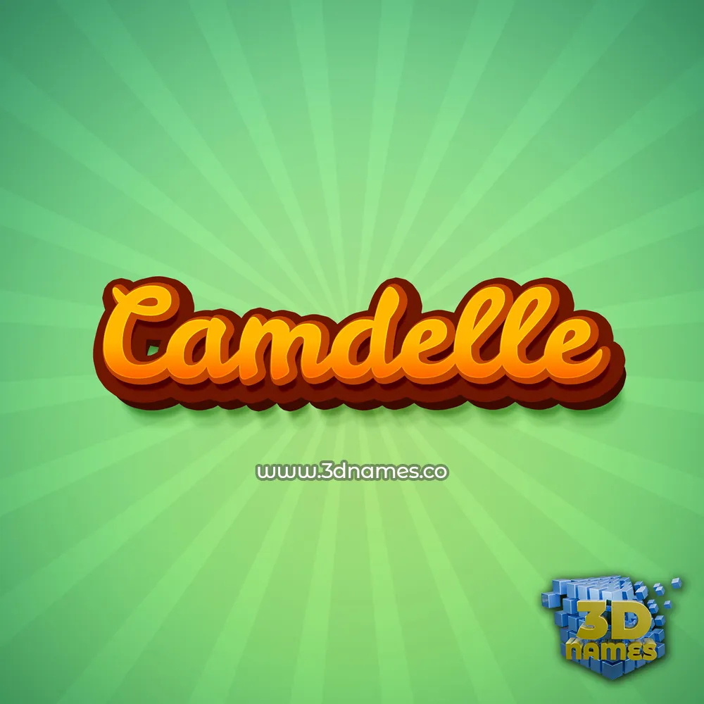 camdelle in Green Rays style - 3D name wallpaper