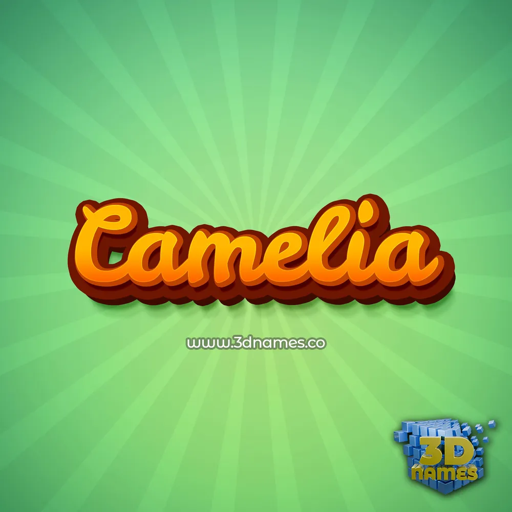 camelia in Green Rays style - 3D name wallpaper