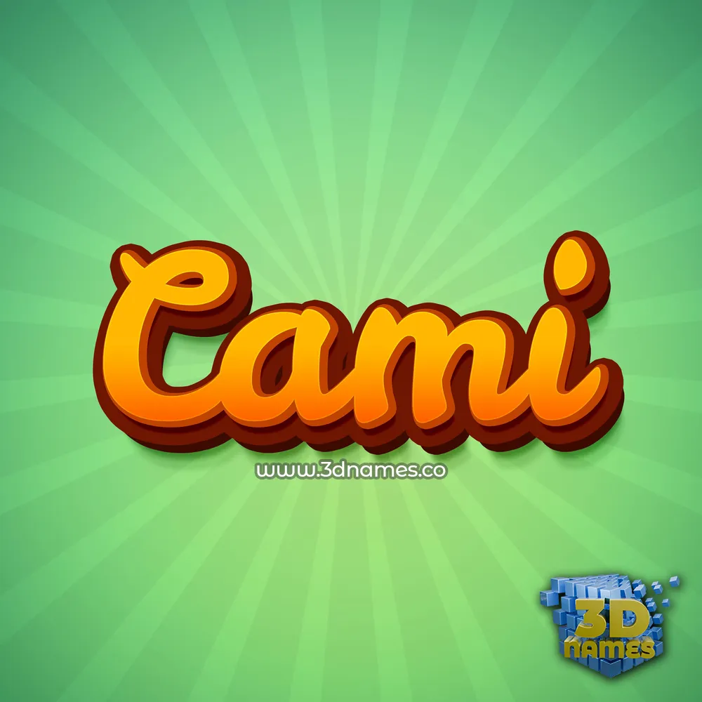 cami in Green Rays style - 3D name wallpaper