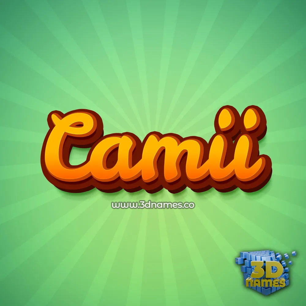 camii in Green Rays style - 3D name wallpaper