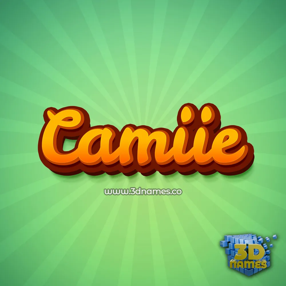 camiie in Green Rays style - 3D name wallpaper