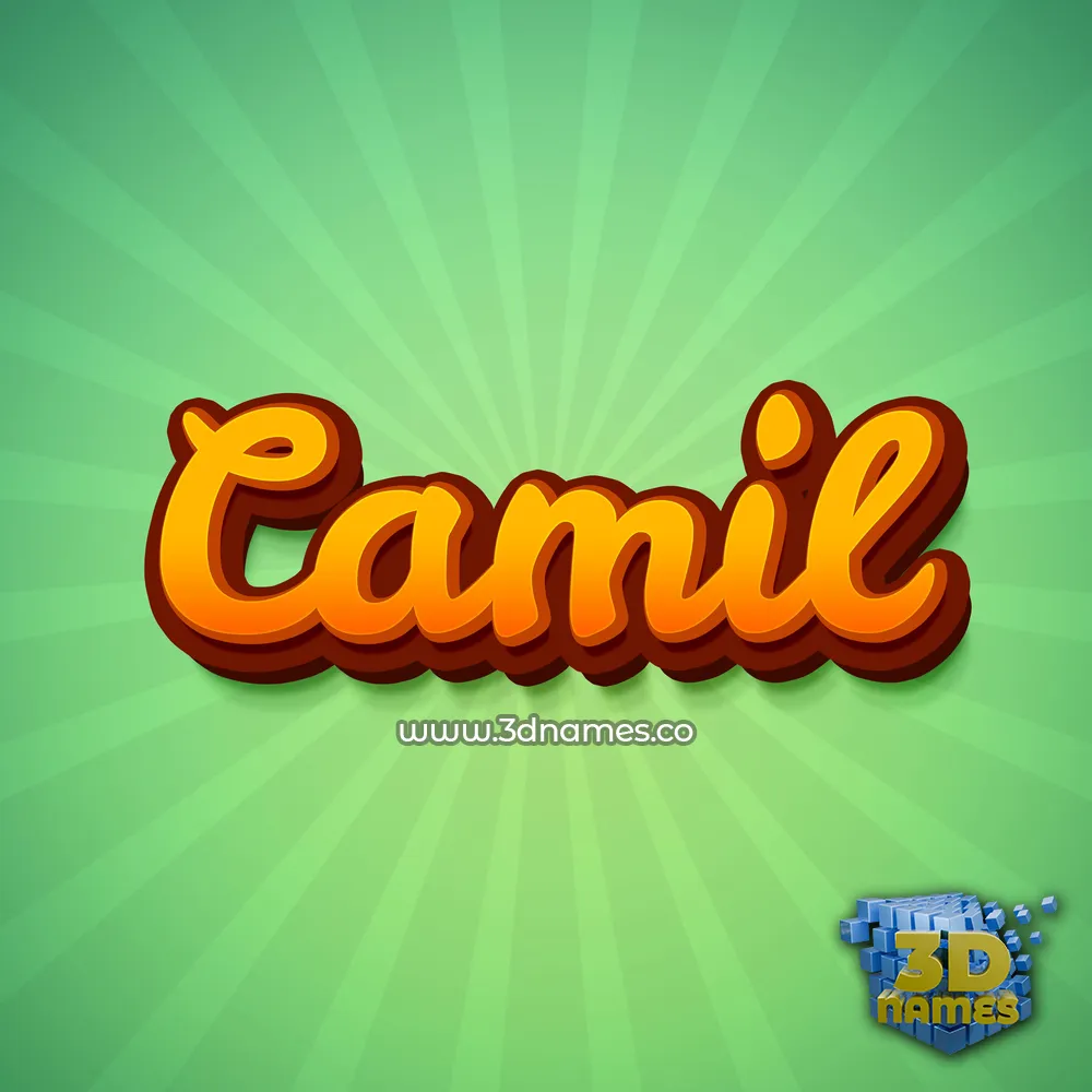 camil in Green Rays style - 3D name wallpaper