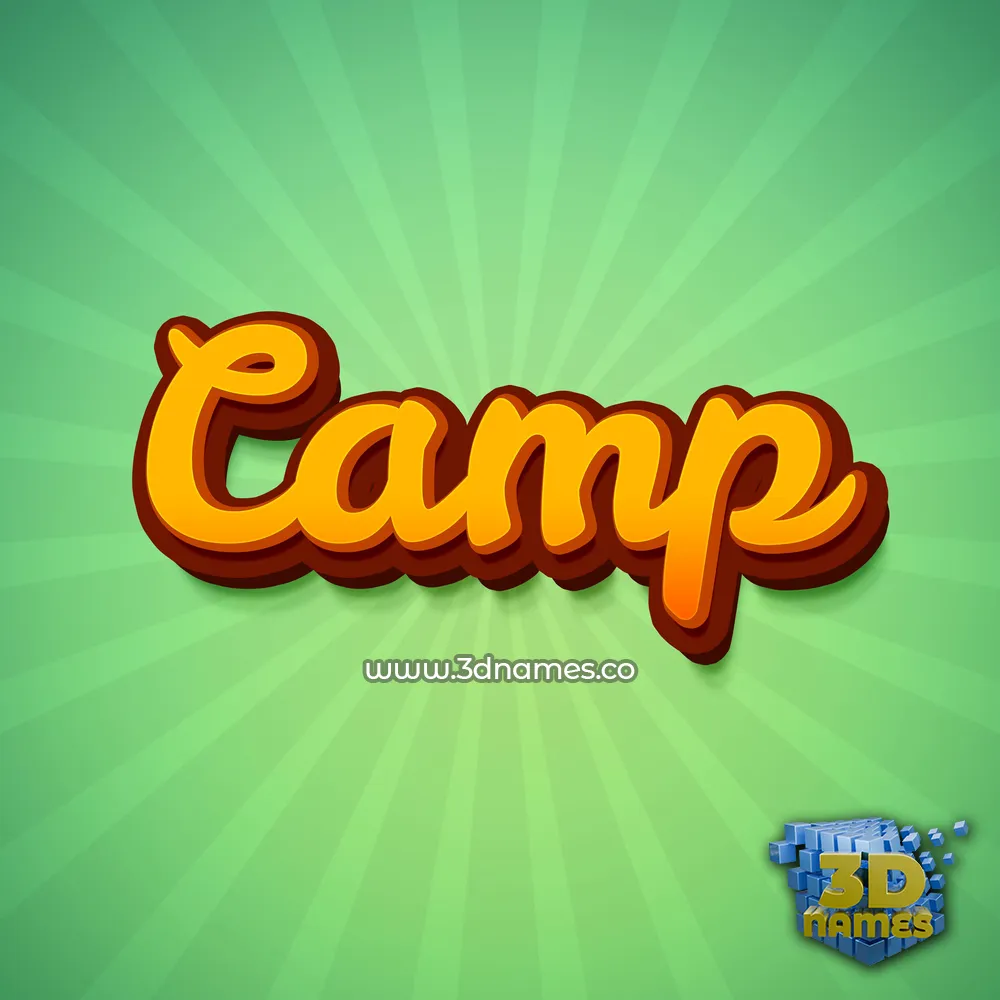camp in Green Rays style - 3D name wallpaper