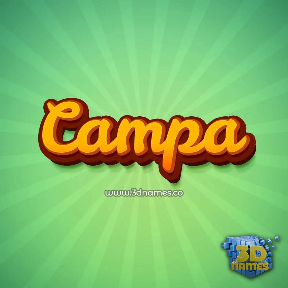 campa in Green Rays style - 3D name wallpaper