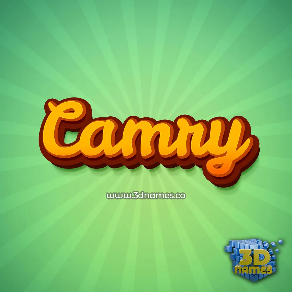 camry in Green Rays style - 3D name wallpaper