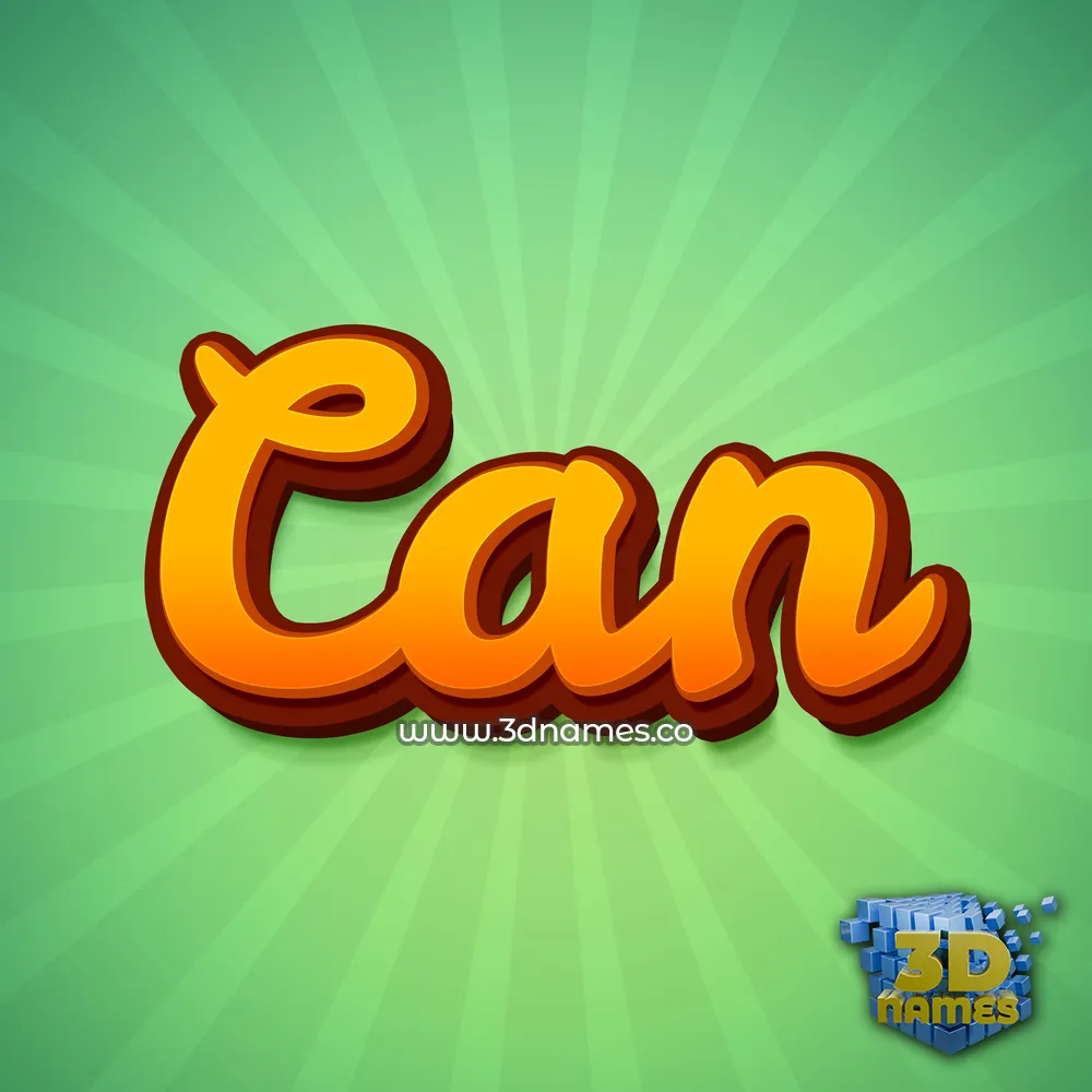 can in Green Rays style - 3D name wallpaper