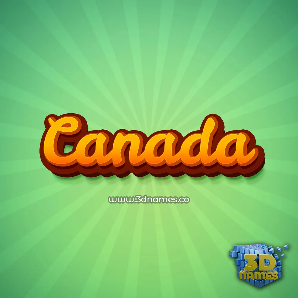 canada in Green Rays style - 3D name wallpaper