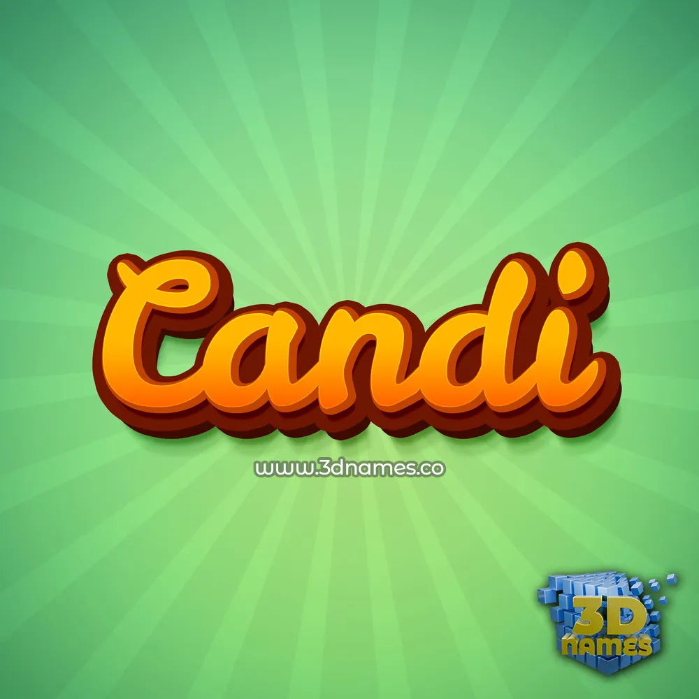 candi in Green Rays style - 3D name wallpaper