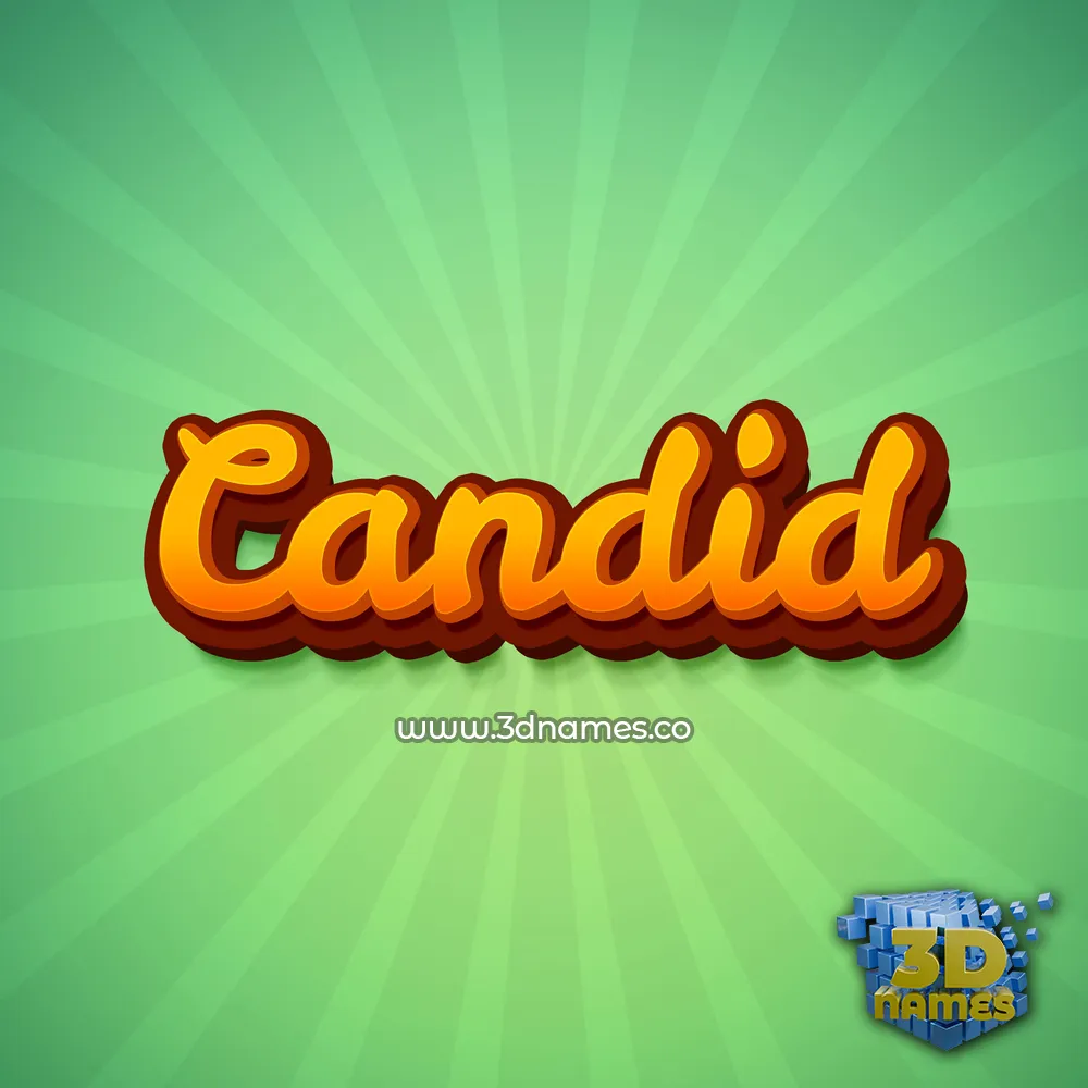 candid in Green Rays style - 3D name wallpaper