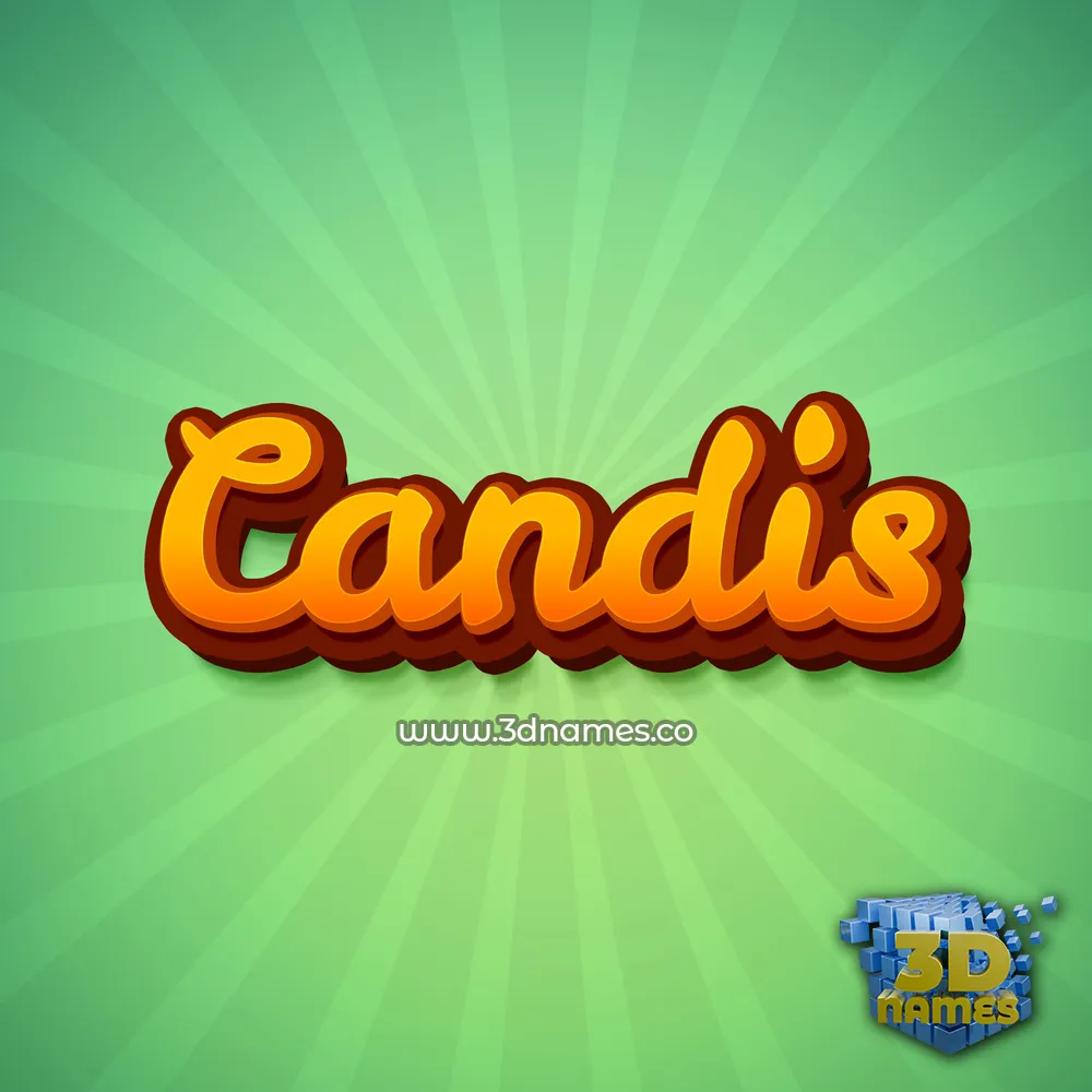 candis in Green Rays style - 3D name wallpaper