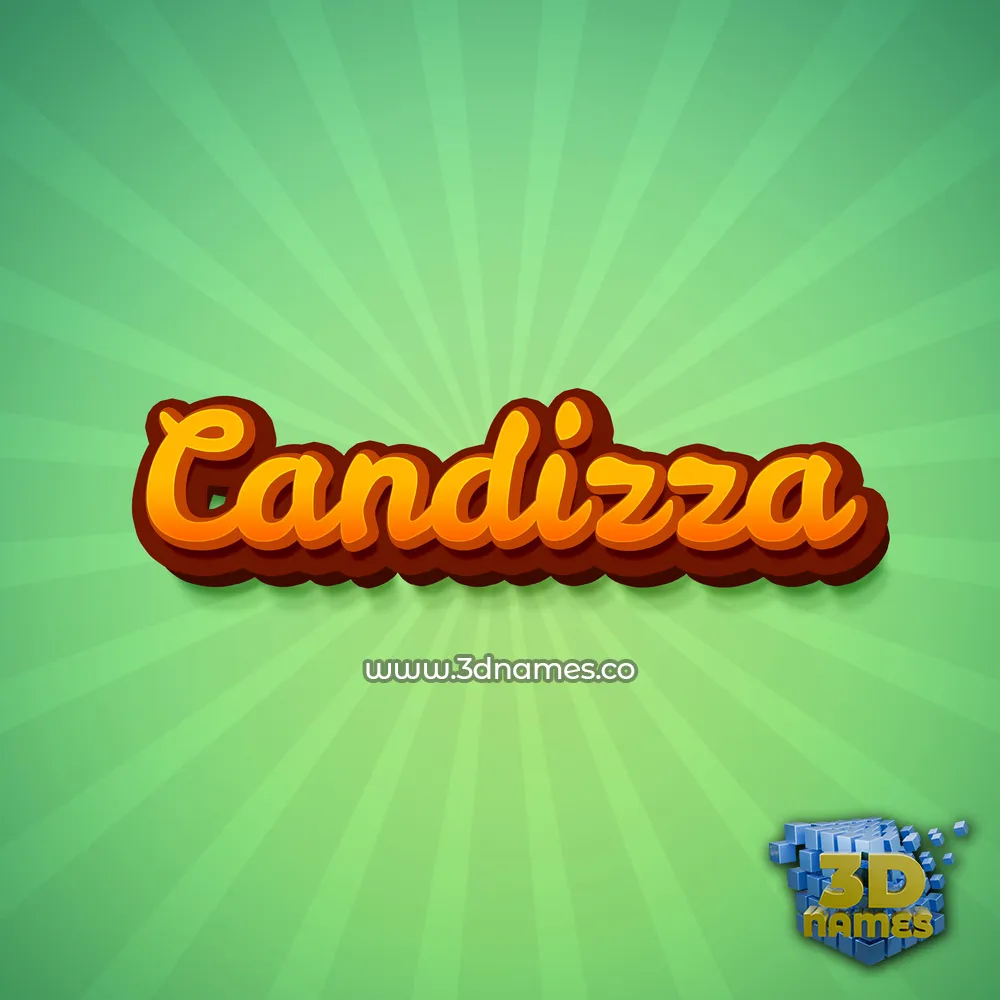 candizza in Green Rays style - 3D name wallpaper