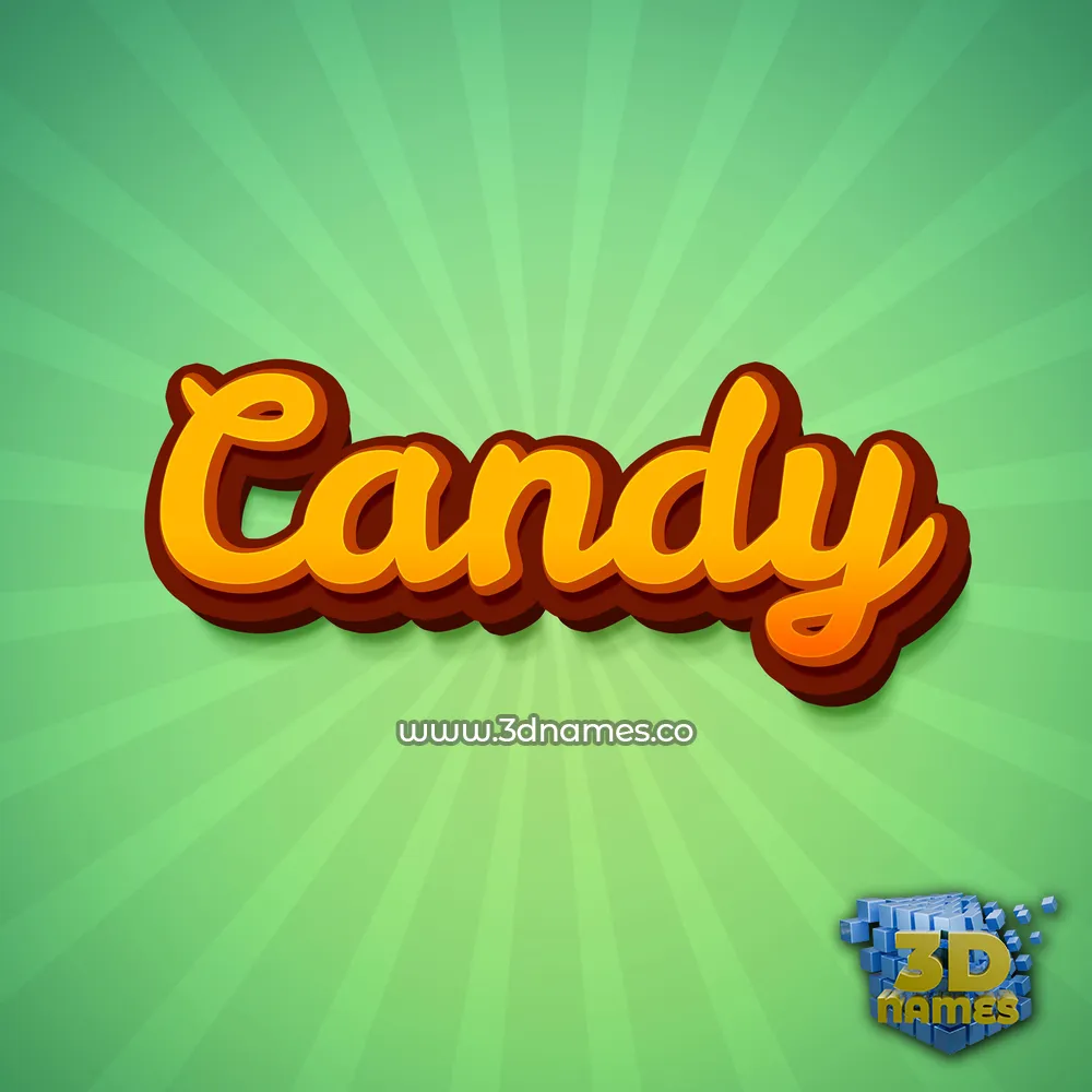 candy in Green Rays style - 3D name wallpaper