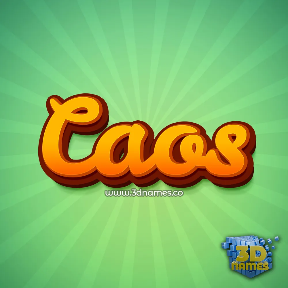 caos in Green Rays style - 3D name wallpaper