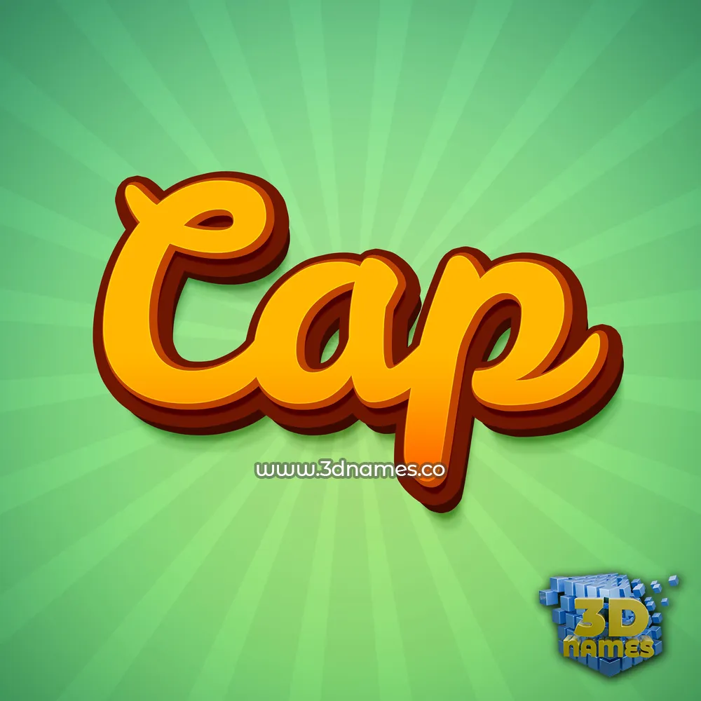 cap in Green Rays style - 3D name wallpaper