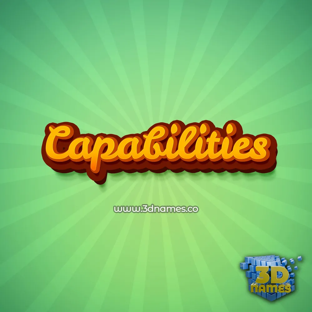 capabilities in Green Rays style - 3D name wallpaper