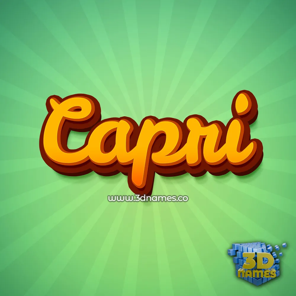 capri in Green Rays style - 3D name wallpaper