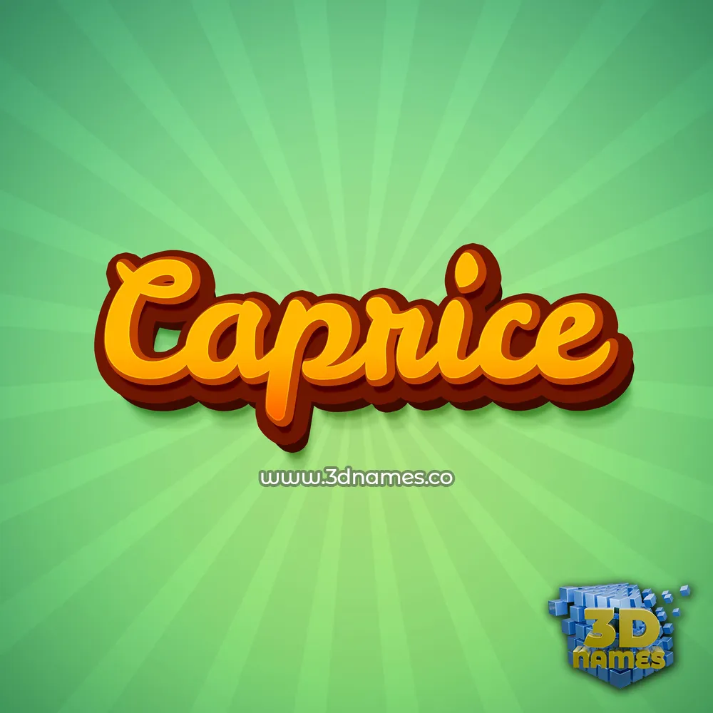 caprice in Green Rays style - 3D name wallpaper