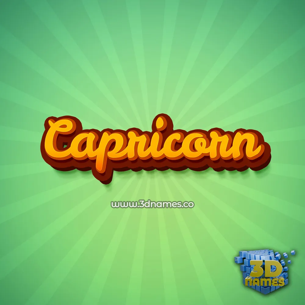 capricorn in Green Rays style - 3D name wallpaper