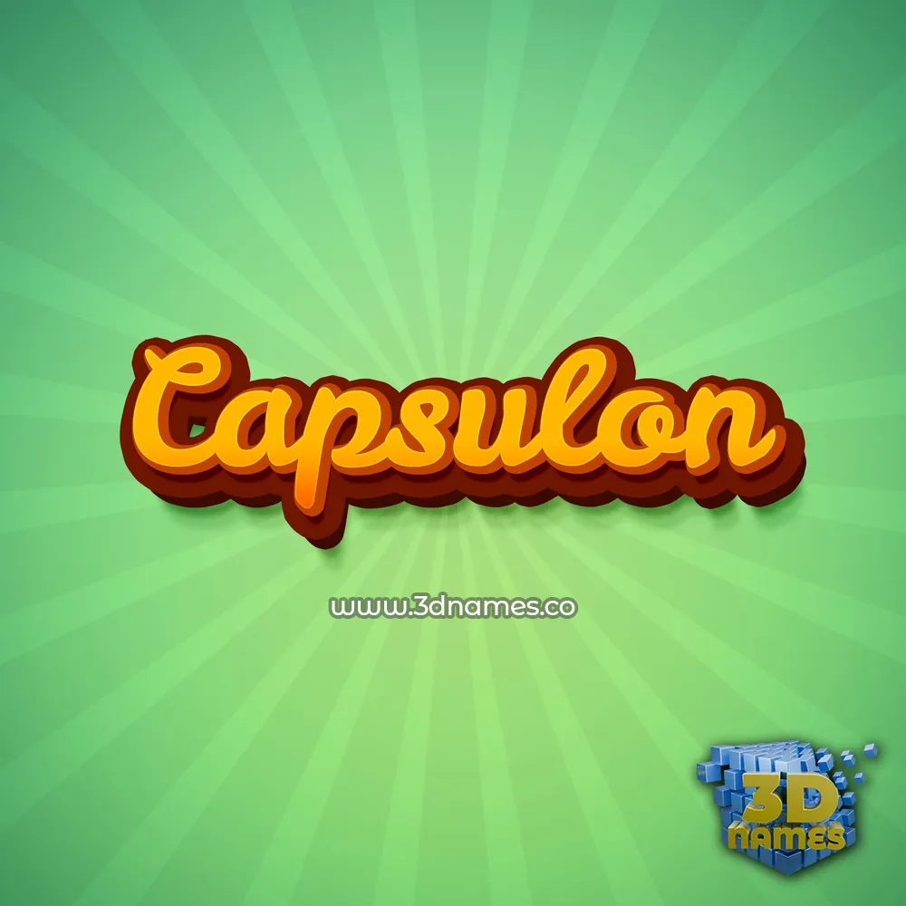 capsulon in Green Rays style - 3D name wallpaper