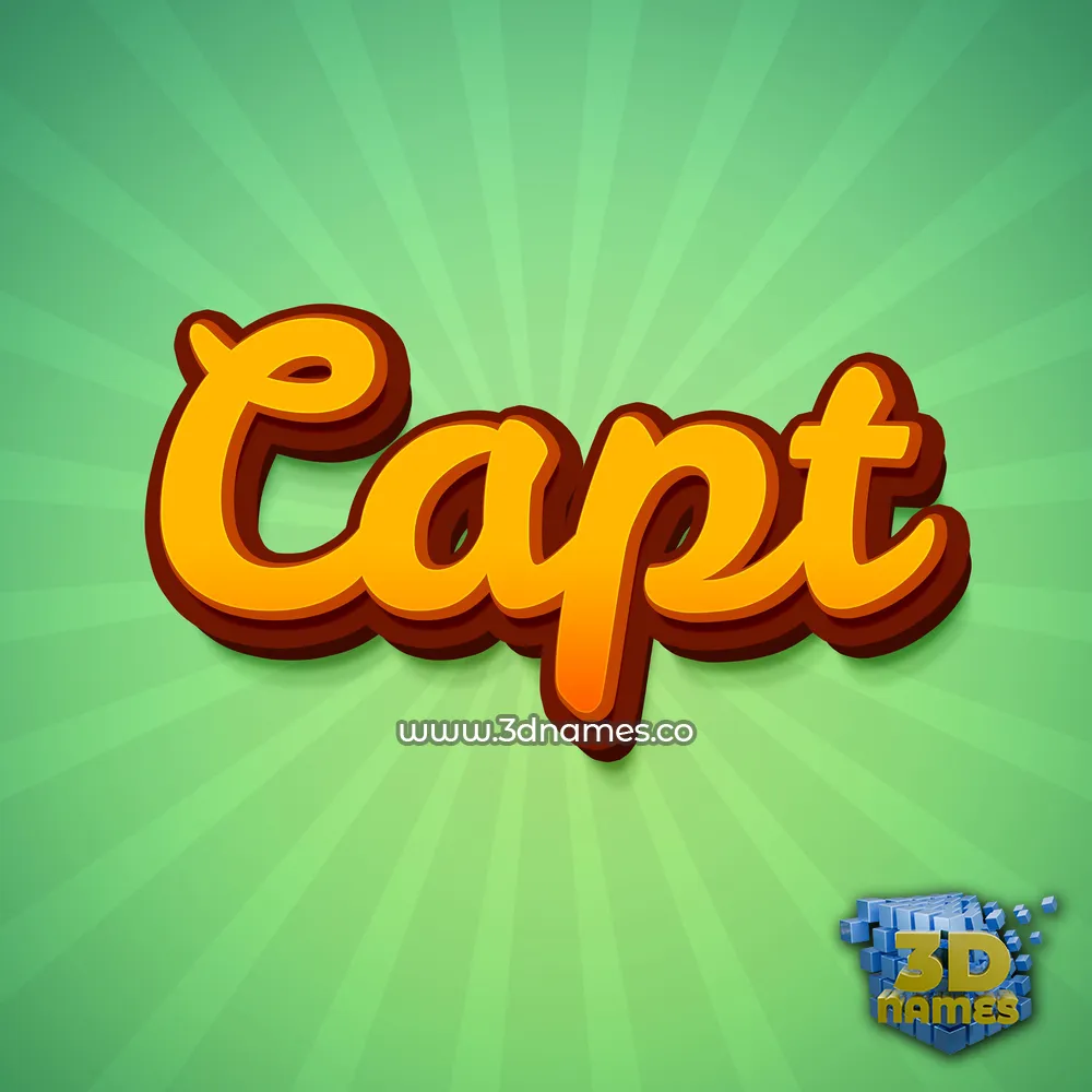 capt in Green Rays style - 3D name wallpaper