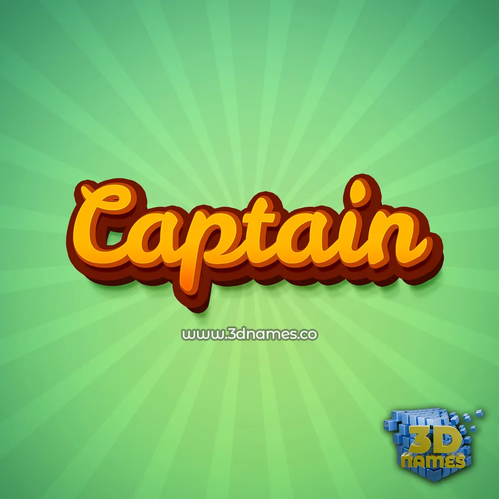 captain in Green Rays style - 3D name wallpaper
