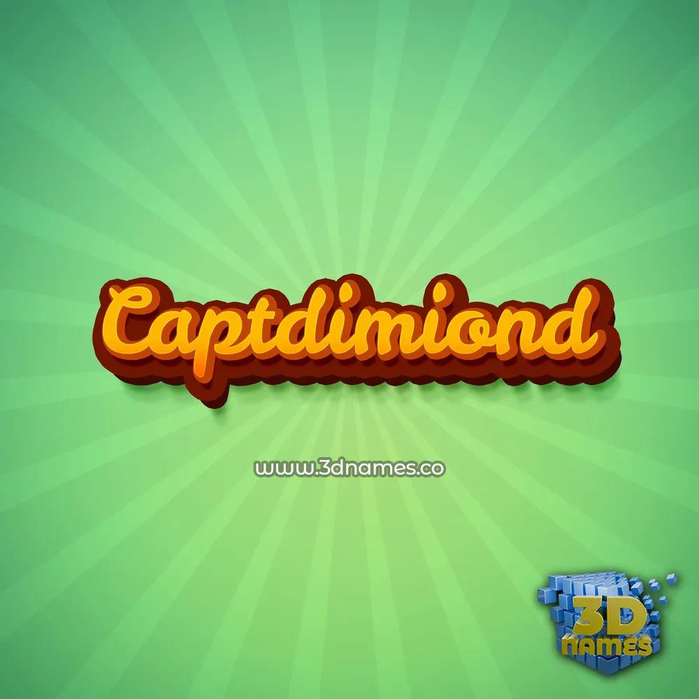 captdimiond in Green Rays style - 3D name wallpaper