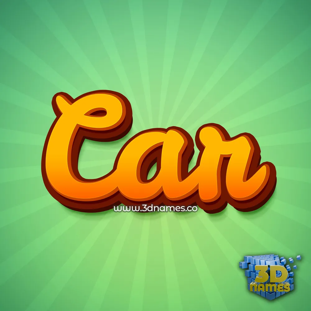 car in Green Rays style - 3D name wallpaper