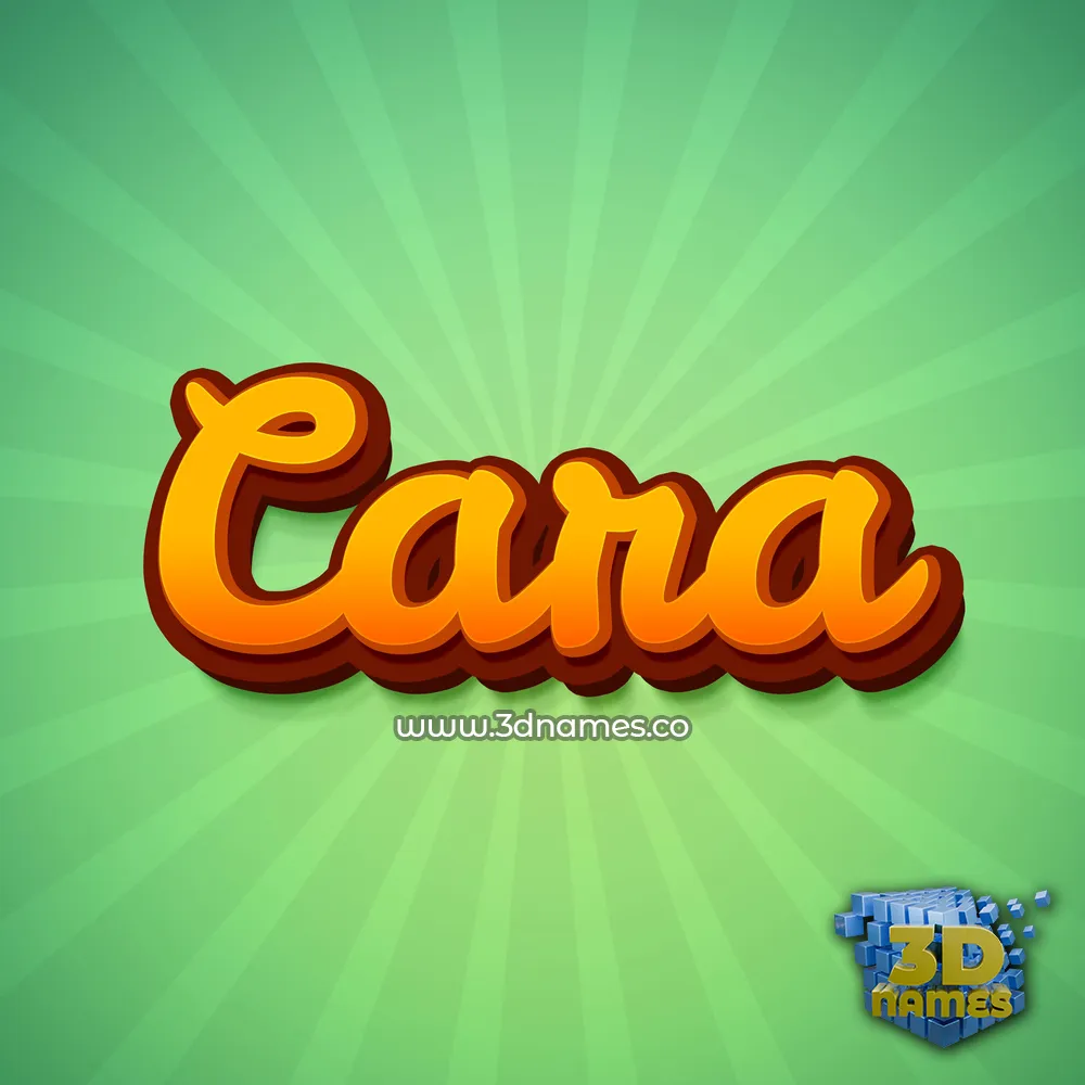 cara in Green Rays style - 3D name wallpaper