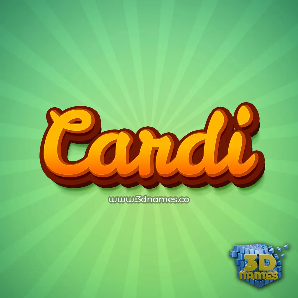 cardi in Green Rays style - 3D name wallpaper