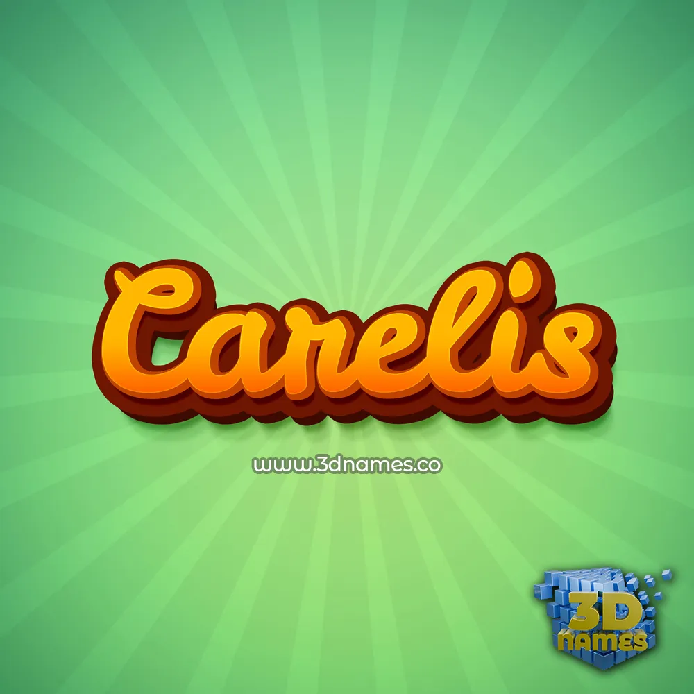 carelis in Green Rays style - 3D name wallpaper