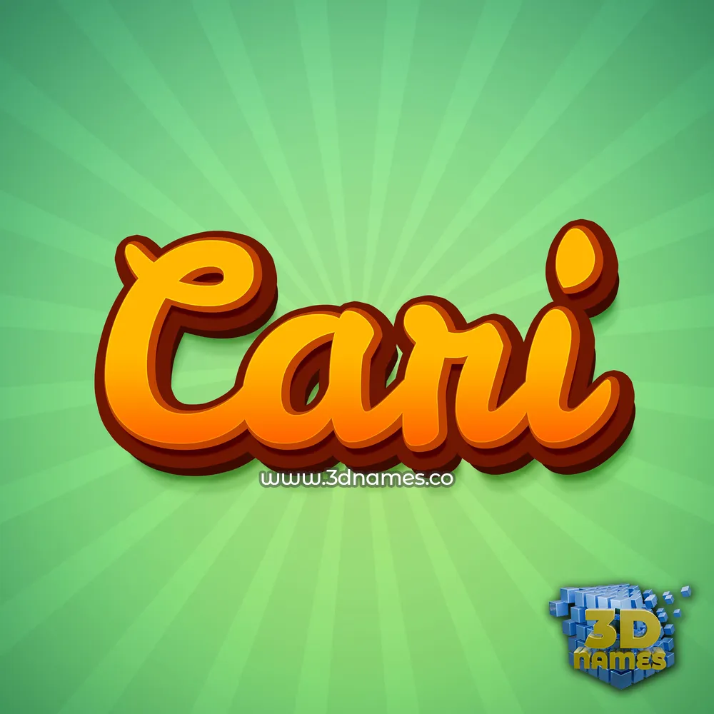 cari in Green Rays style - 3D name wallpaper