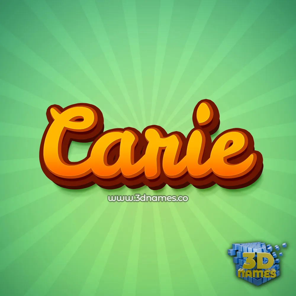 carie in Green Rays style - 3D name wallpaper