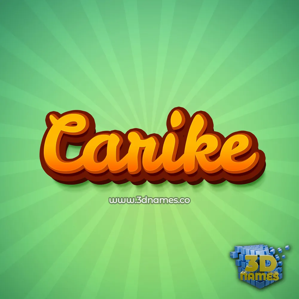 carike in Green Rays style - 3D name wallpaper