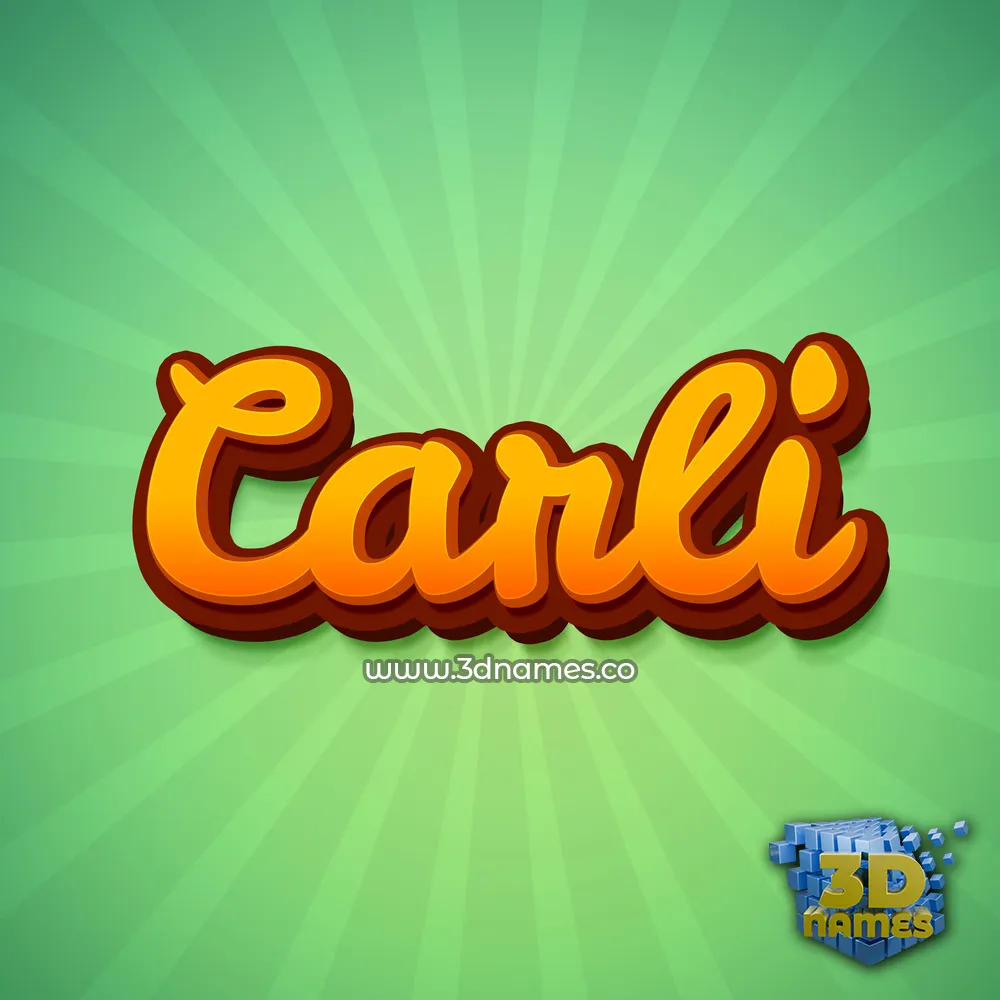 carli in Green Rays style - 3D name wallpaper