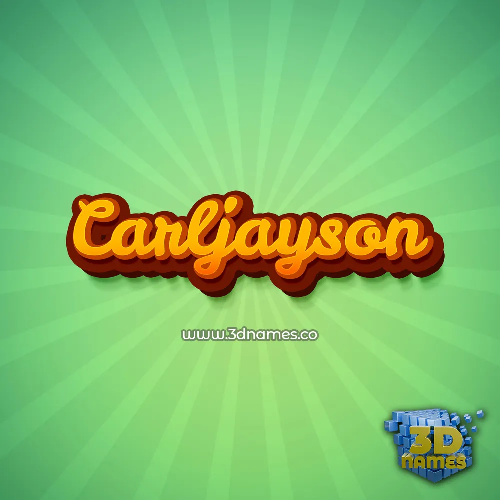 carljayson in Green Rays style - 3D name wallpaper