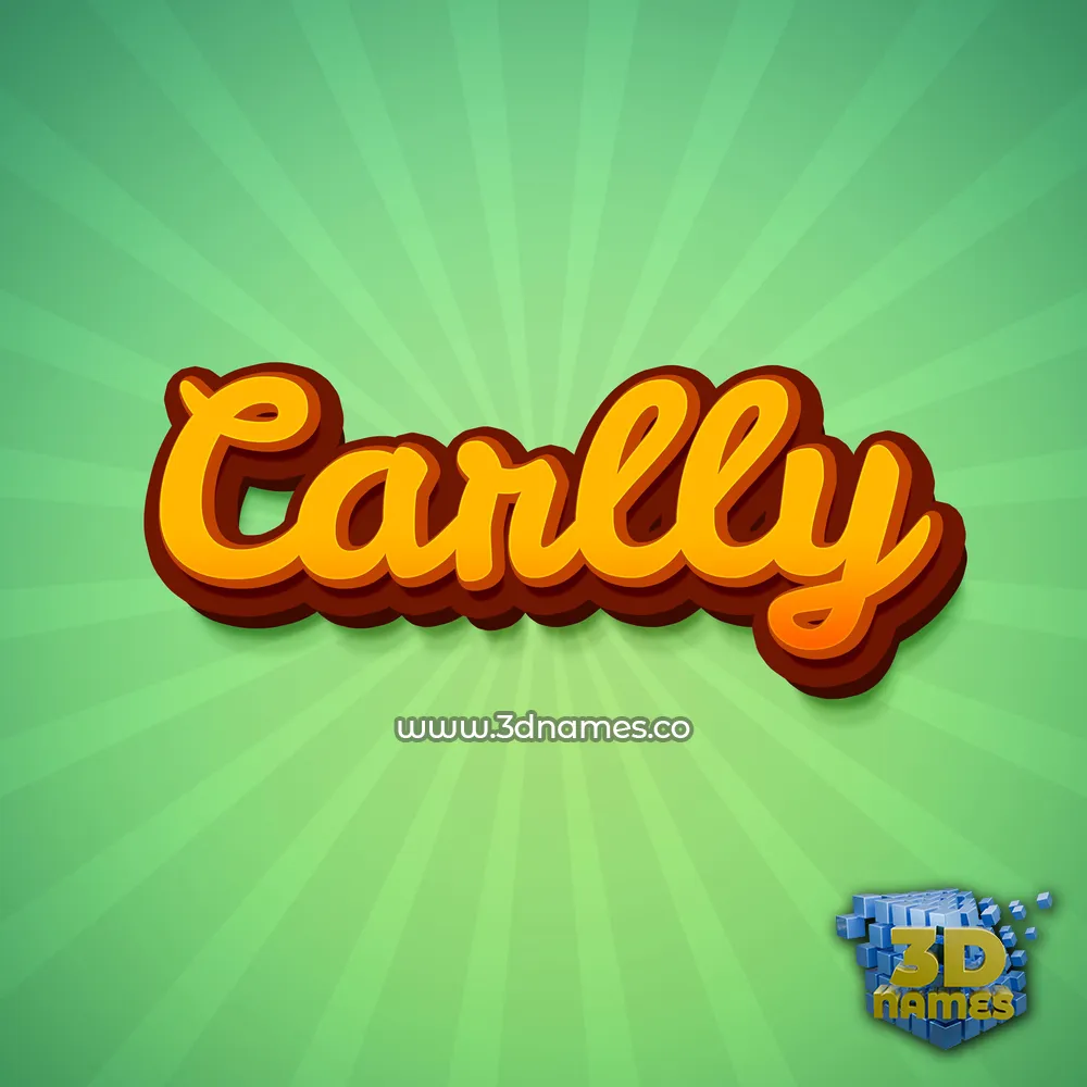 carlly in Green Rays style - 3D name wallpaper