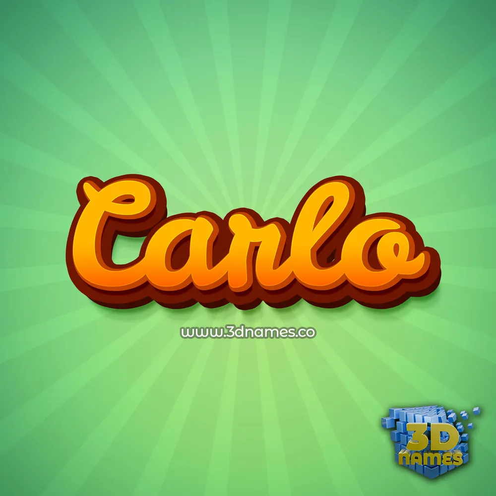 carlo in Green Rays style - 3D name wallpaper