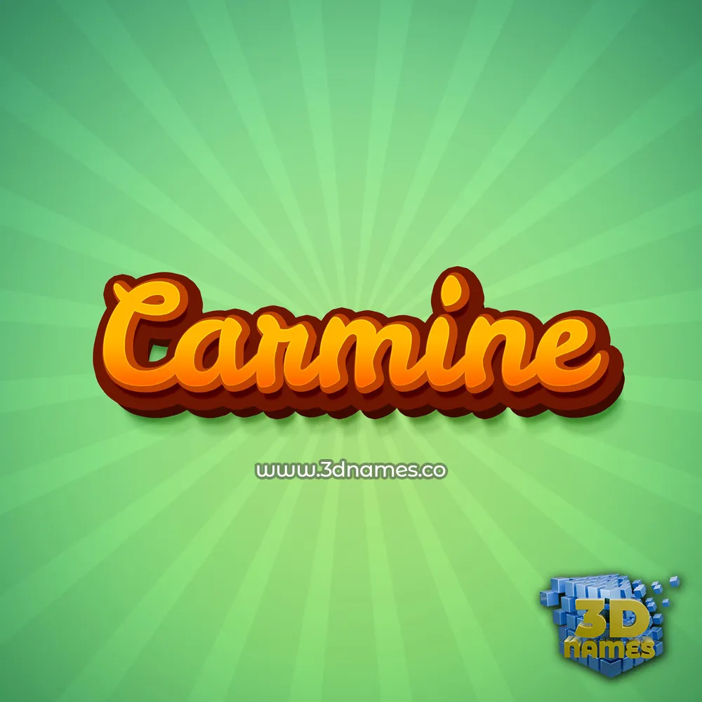 carmine in Green Rays style - 3D name wallpaper