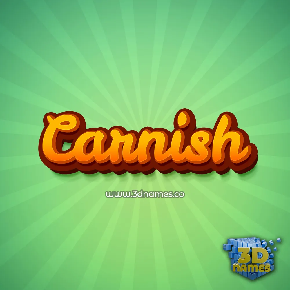 carnish in Green Rays style - 3D name wallpaper