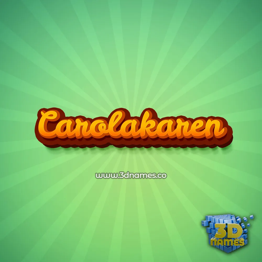 carolakaren in Green Rays style - 3D name wallpaper
