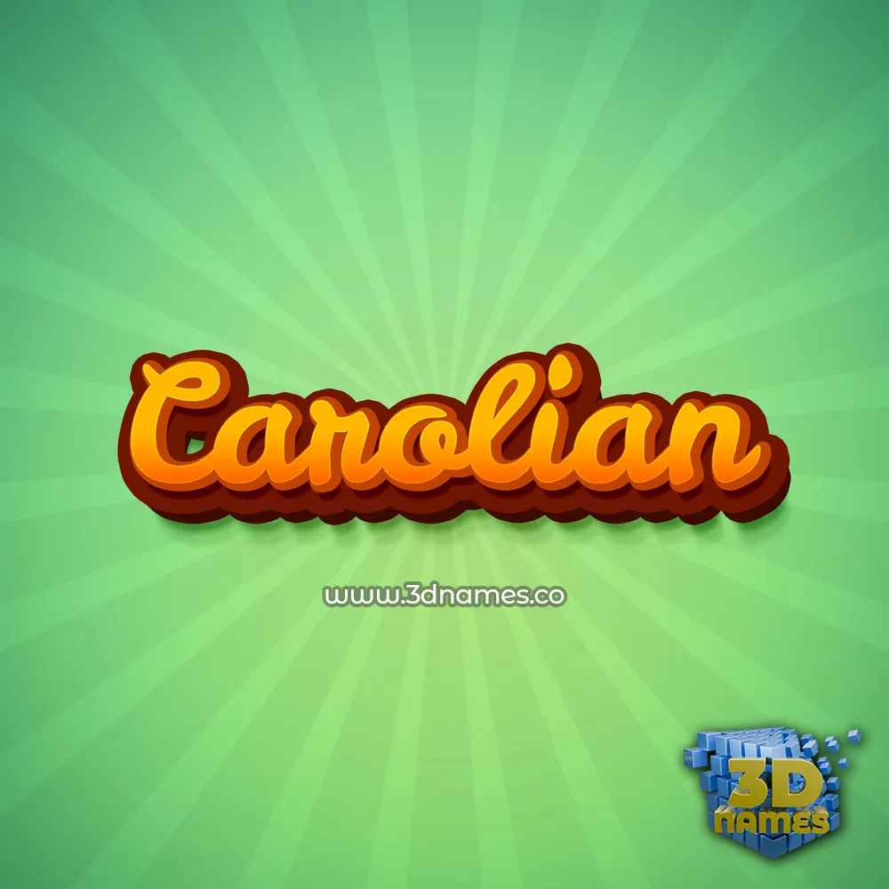 carolian in Green Rays style - 3D name wallpaper