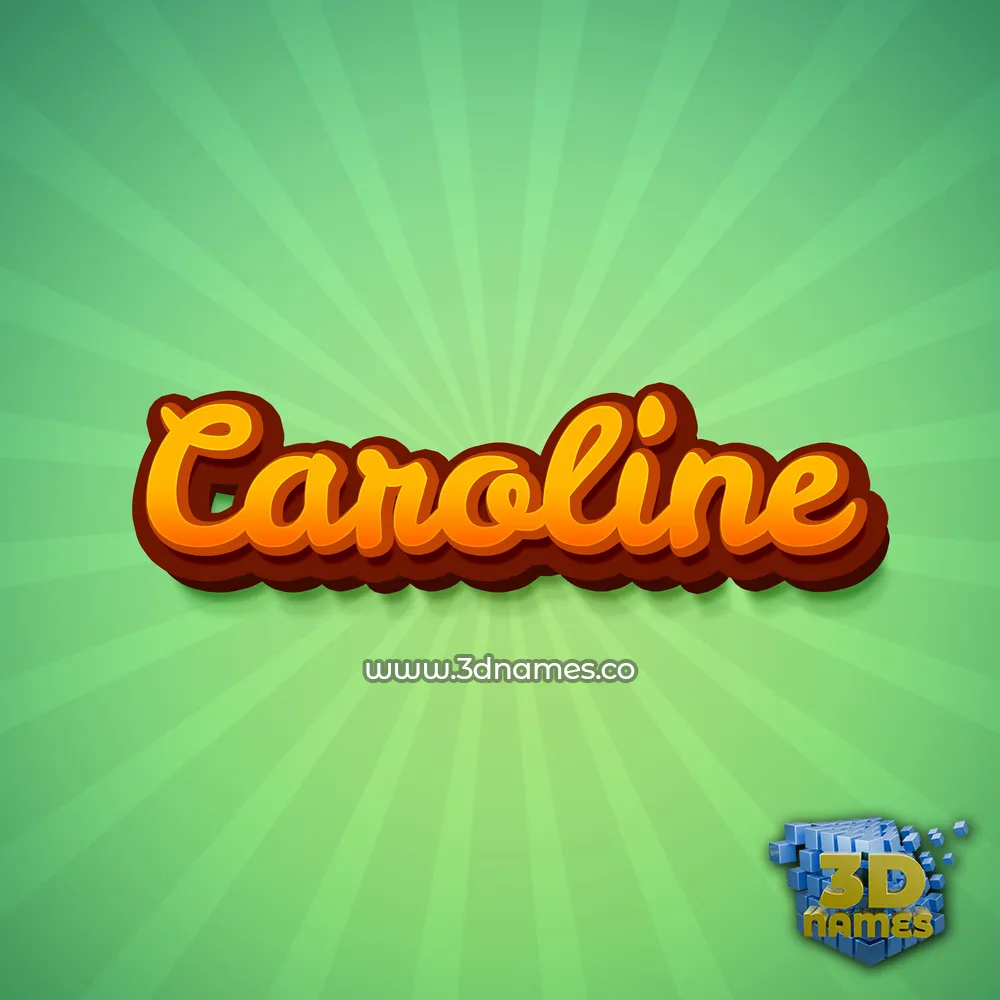 caroline in Green Rays style - 3D name wallpaper