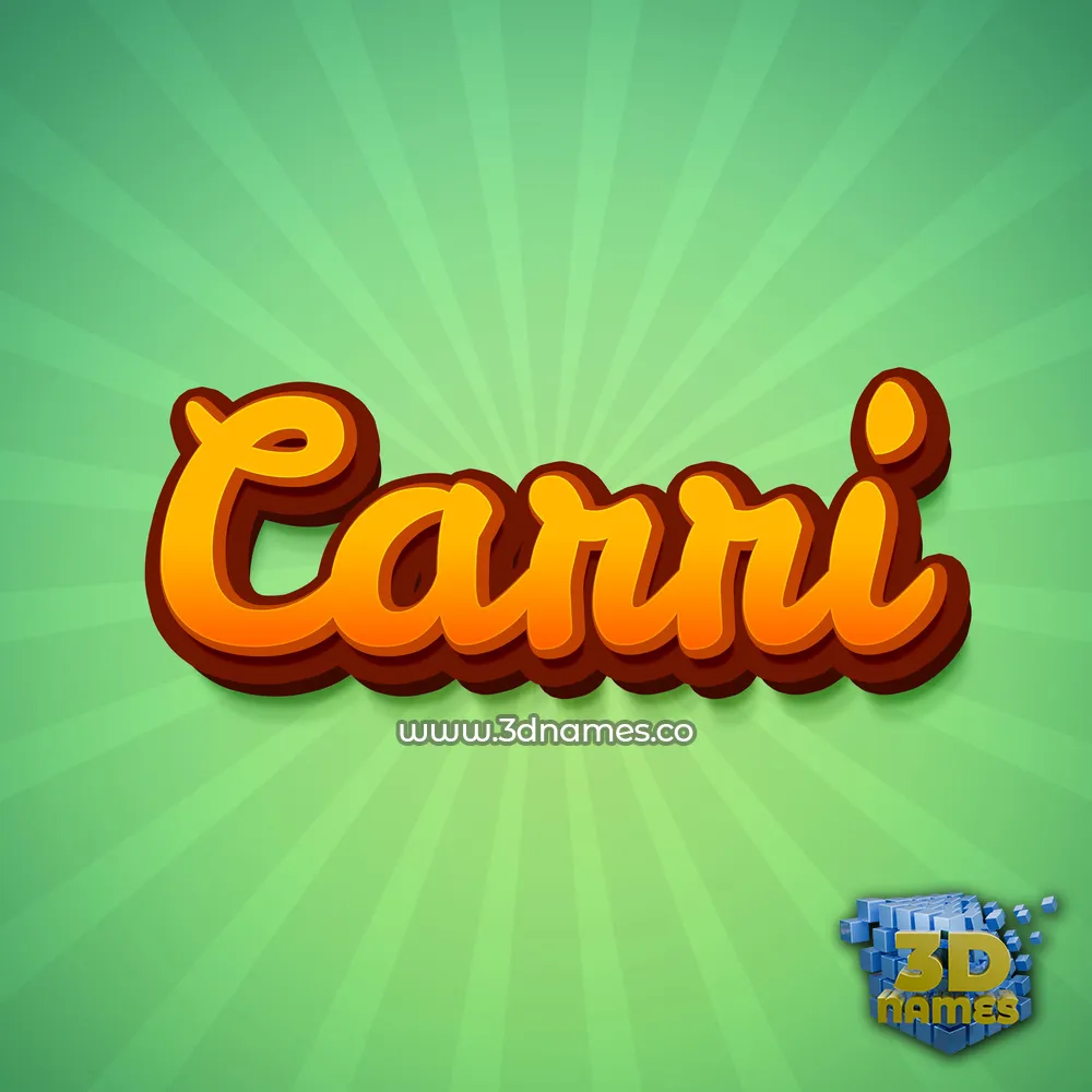 carri in Green Rays style - 3D name wallpaper