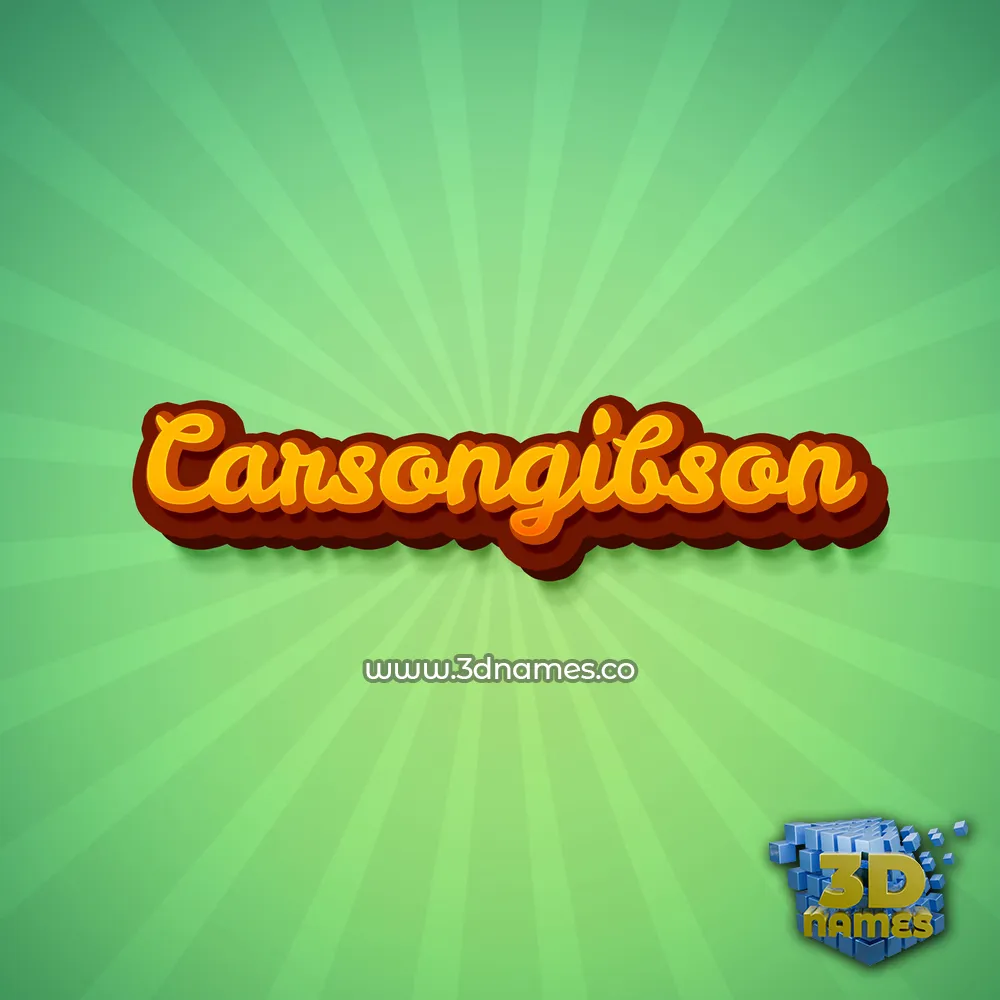 carsongibson in Green Rays style - 3D name wallpaper