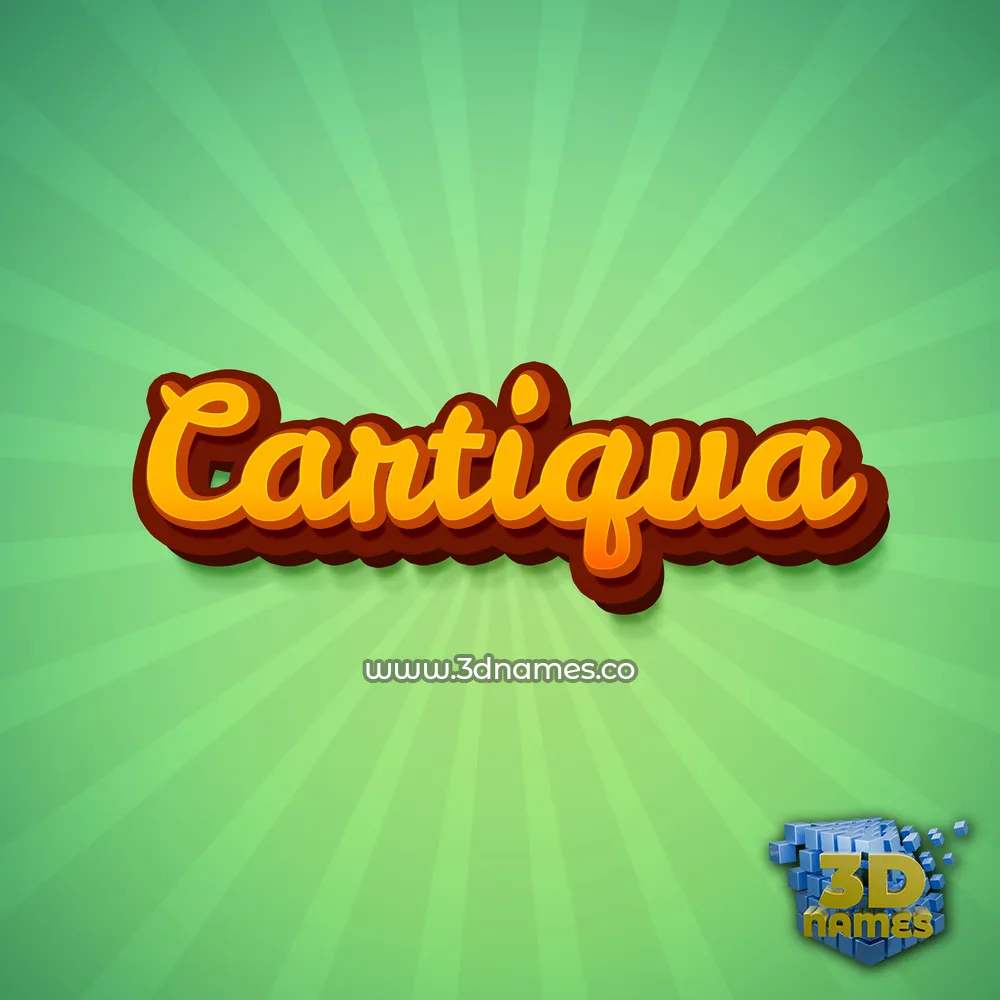 cartiqua in Green Rays style - 3D name wallpaper