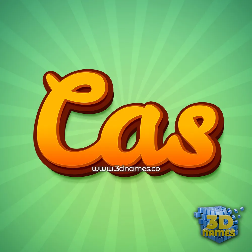 cas in Green Rays style - 3D name wallpaper
