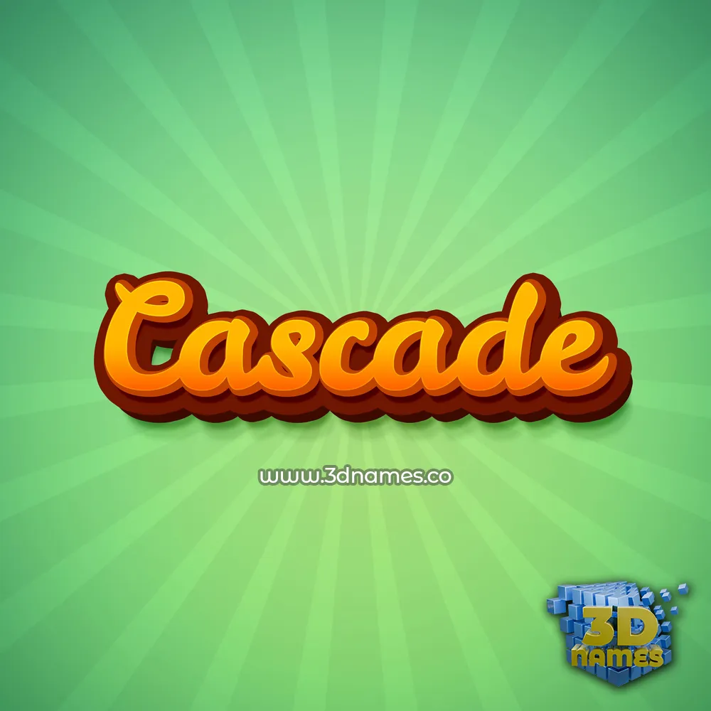 cascade in Green Rays style - 3D name wallpaper