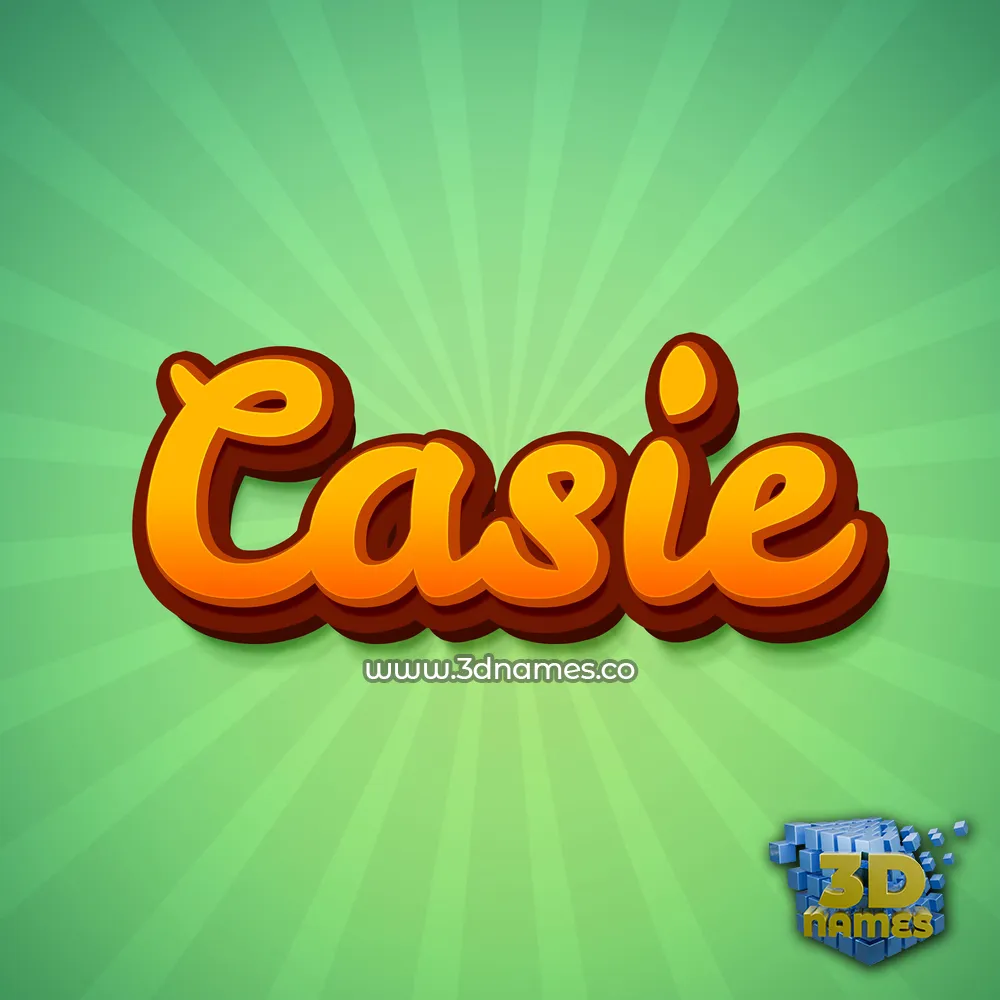 casie in Green Rays style - 3D name wallpaper